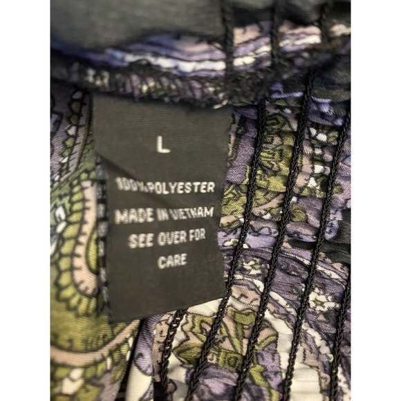 B Wear Womens Blouse Elastic Floral /Geometric Waist Bottom Sz‎ L - Picture 4 of 5